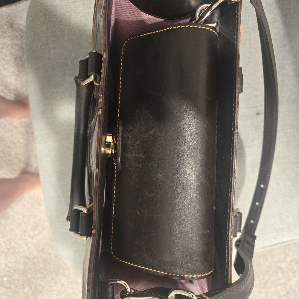 Dooney & Bourke Dark, Bergundy, Brown Crocodile Shoulder Bag - Picture 10 of 14